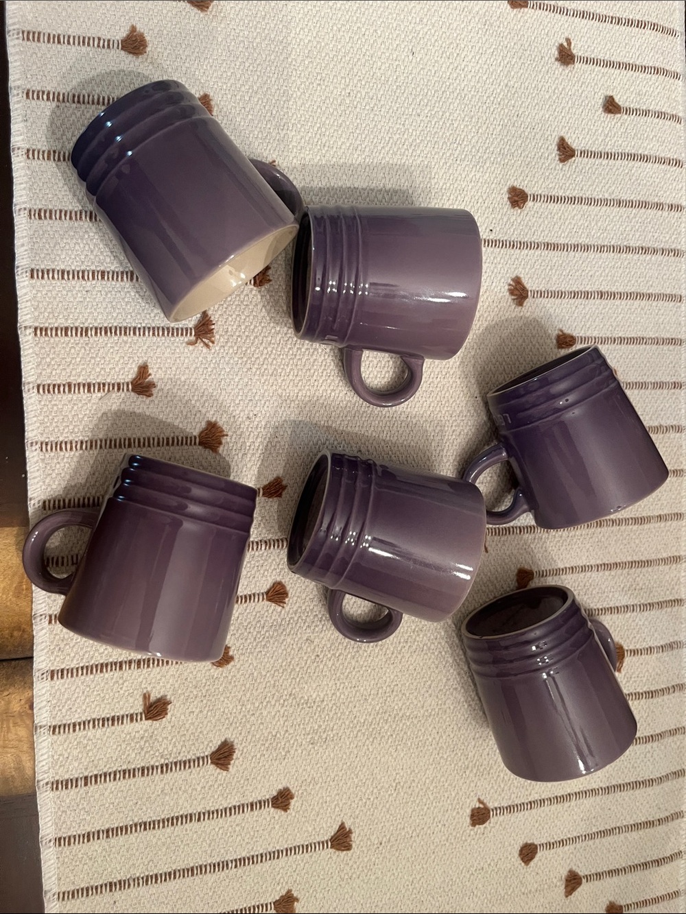 Set of 6 Le Creuset stoneware espresso cups (3.5 oz) in Ultra Violet ombré - NWO